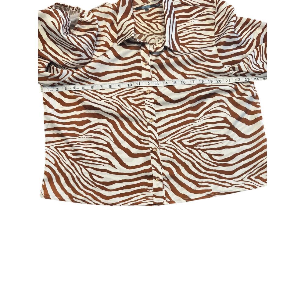 EVA FRANCO (Sold at Anthropologie) - Anita Zebra-Striped Button down in SZ (XL) - Picture 6 of 9